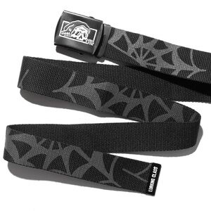 Lurking Class Skull Logo Black & Gray Web Belt - One Size